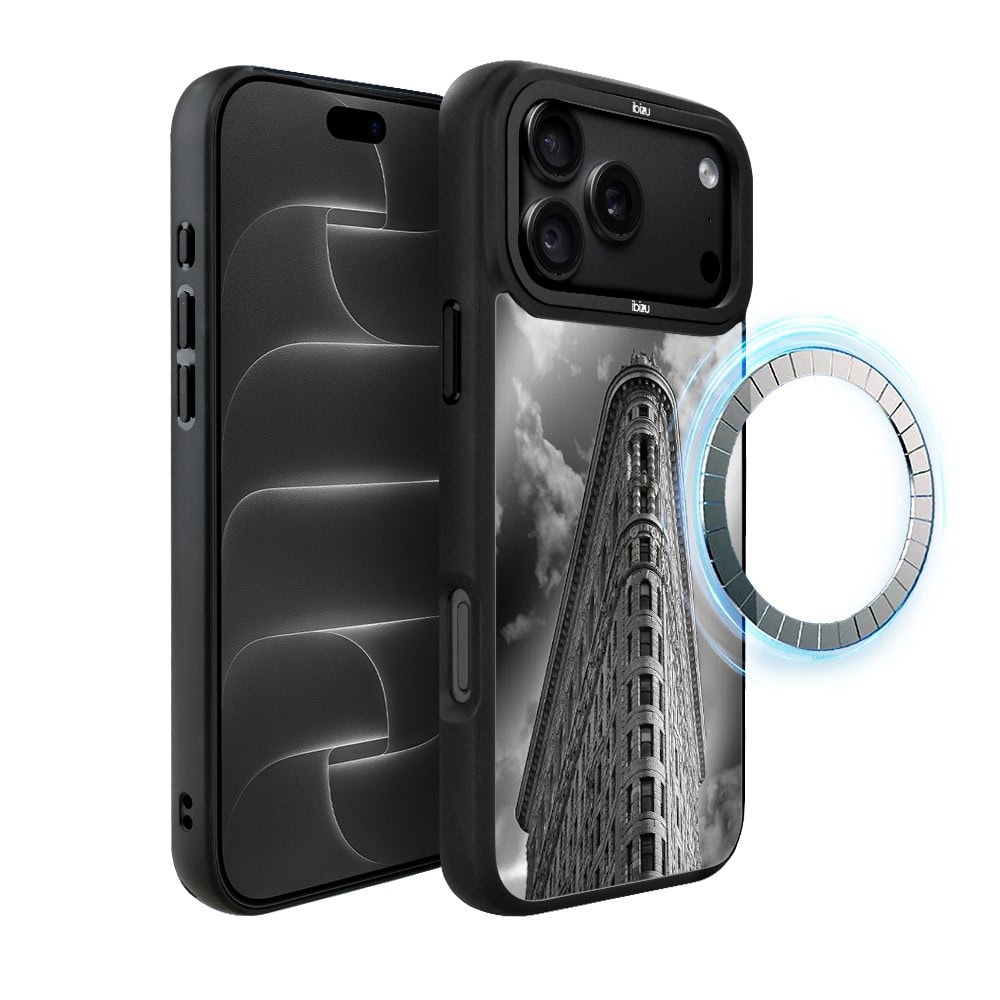 etui do iphone 18 pro max ibizu dropguard matt z magsafe, noir city, flatiron