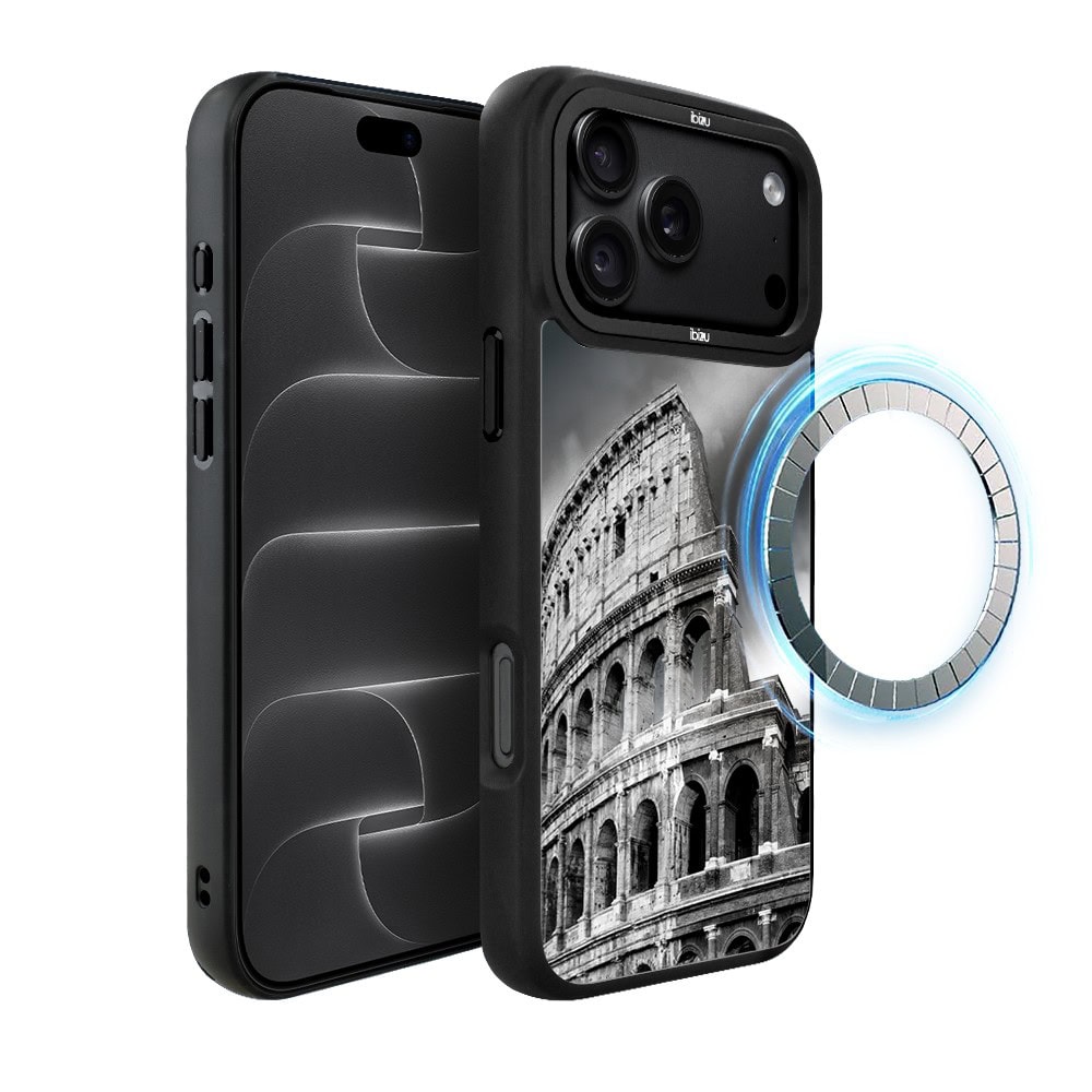etui do iphone 18 pro max ibizu dropguard matt z magsafe, noir city, koloseum