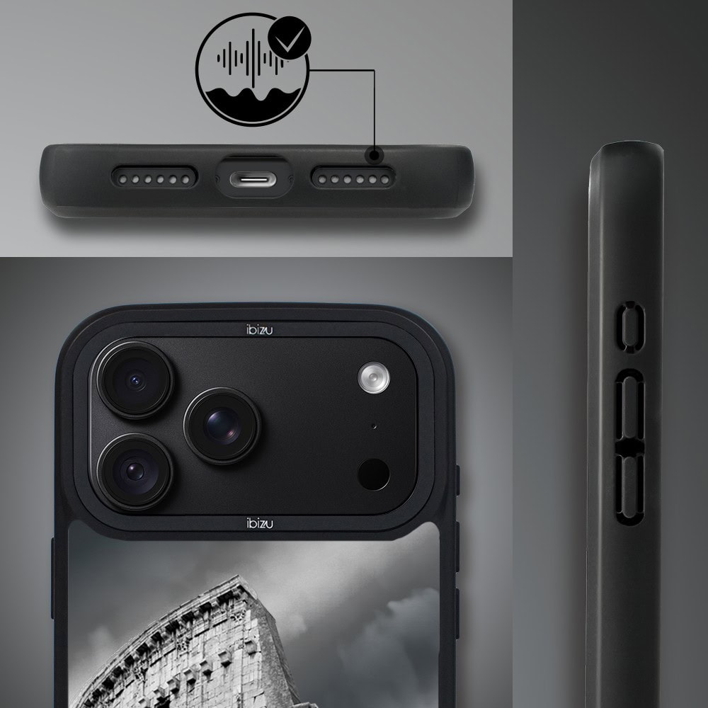 etui do iphone 18 pro max ibizu dropguard matt z magsafe, noir city, koloseum