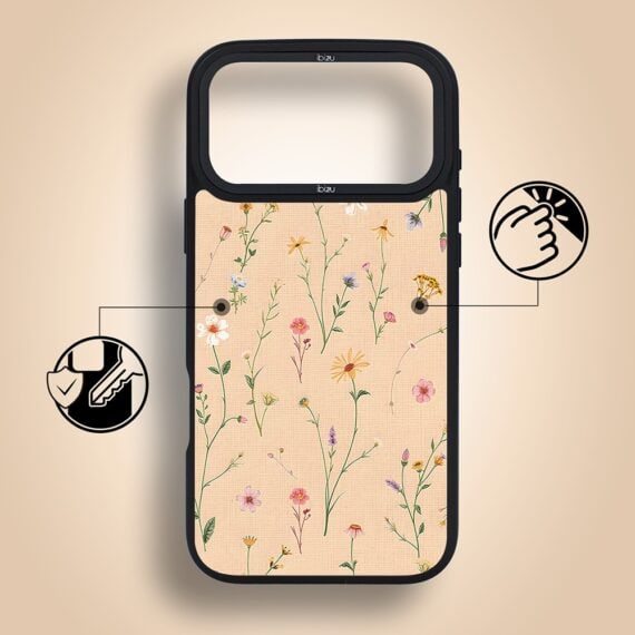 etui do iphone 18 pro max ibizu dropguard matt z magsafe, pastel bloom, koralowa Łąka