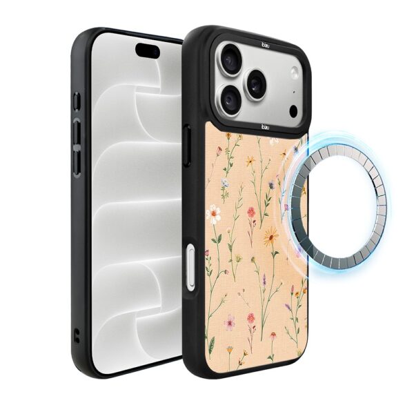Etui do iPhone 18 Pro IBIZU DropGuard Matt z MagSafe, Pastel Bloom, Koralowa Łąka