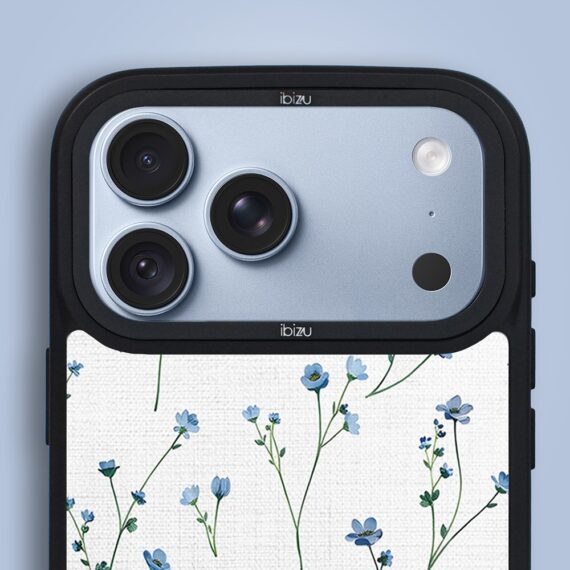 etui do iphone 18 pro max ibizu dropguard matt z magsafe, pastel bloom, niebieski sen