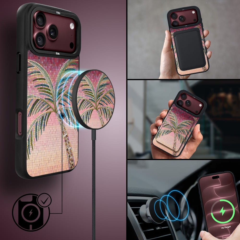 etui do iphone 18 pro max ibizu dropguard matt z magsafe, riviera, modern classics, kalabryjska palma