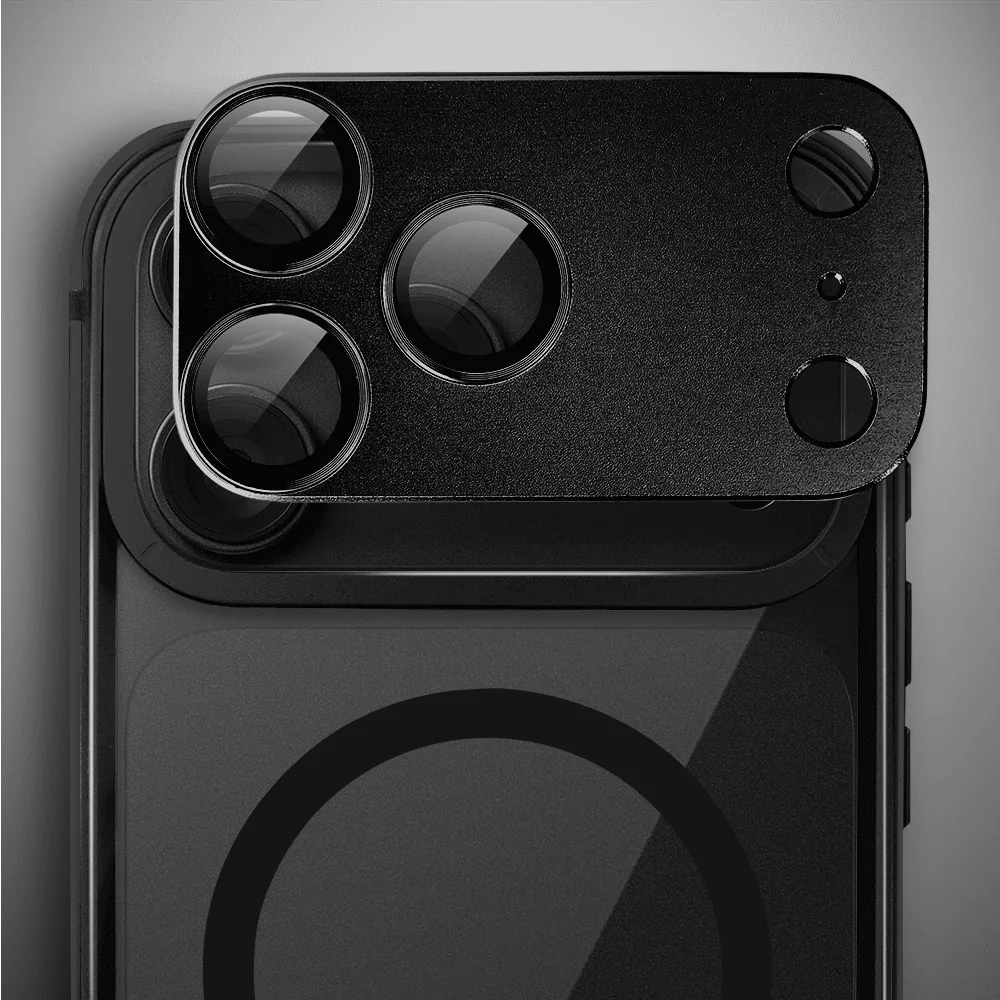 etui do iphone 18 pro max ibizu elite skin z magsafe, krystalicznie czyste z metalową ramką, czarne