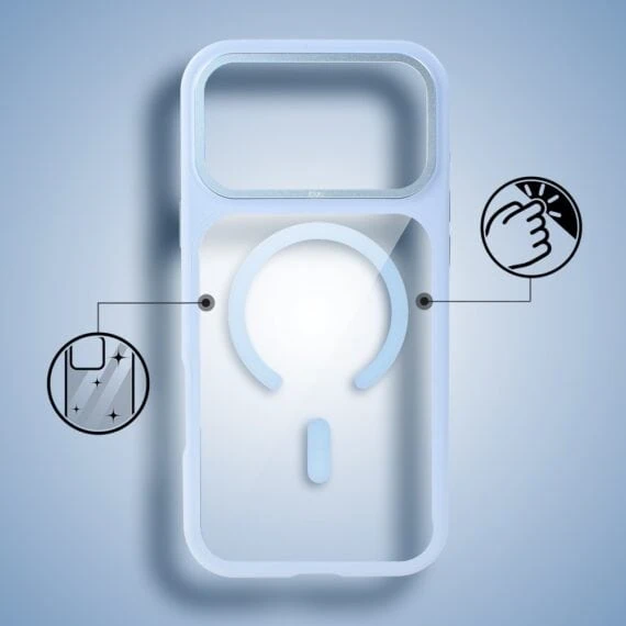 etui do iphone 18 pro max ibizu guardabella z magsafe, błękit lodowca