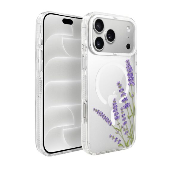 etui do iphone 18 pro max ibizu pretty clear, metalowa osłona aparatu, przeźroczyste do magsafe, lawenda