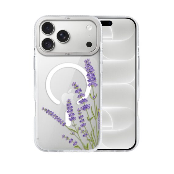 etui do iphone 18 pro max ibizu pretty clear, metalowa osłona aparatu, przeźroczyste do magsafe, lawenda