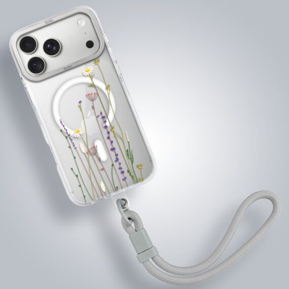etui do iphone 18 pro max ibizu pretty clear, metalowa osłona aparatu, przeźroczyste do magsafe, wiosenne kwiaty