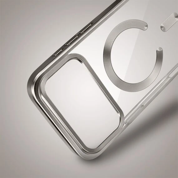 etui do iphone 18 pro max magsafe luxury titanium finish, przeźroczyste, tytanowe