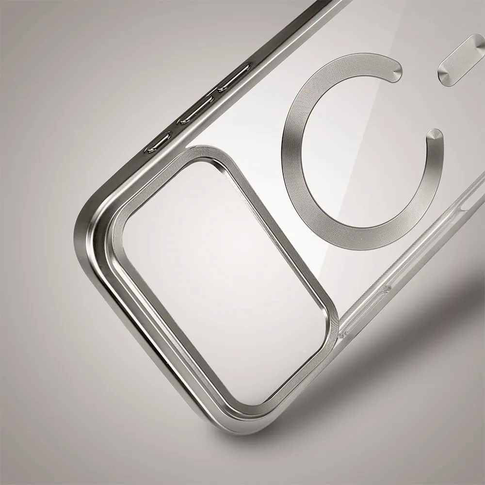 etui do iphone 18 pro max magsafe luxury titanium finish, przeźroczyste, tytanowe