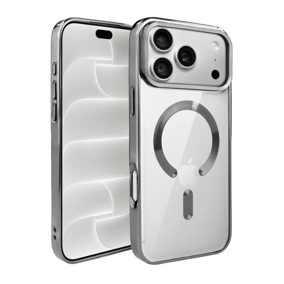 etui do iphone 18 pro max, magsafe luxury, przeźroczyste, tytanowe