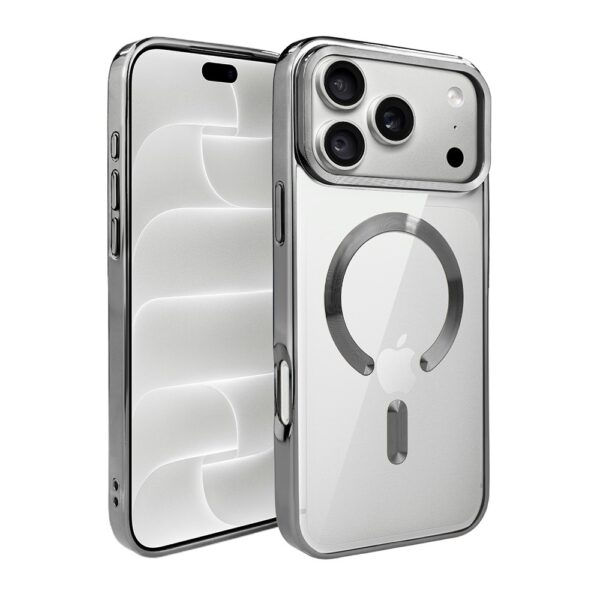 Etui do iPhone 18 Pro, MagSafe Luxury, przeźroczyste, tytanowe