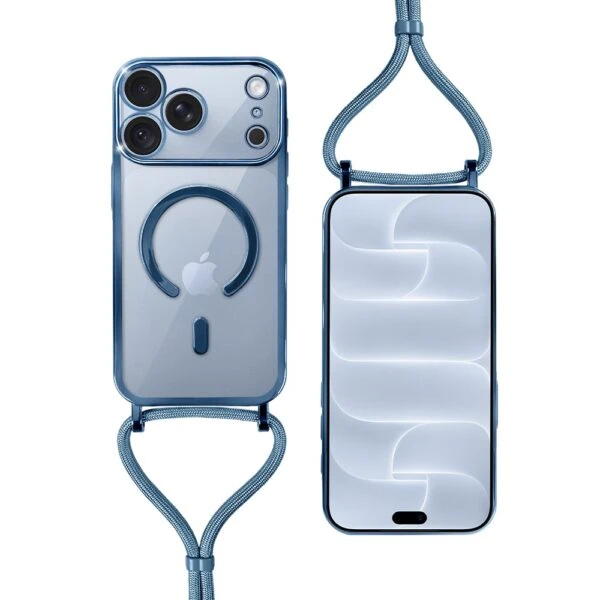 Etui do iPhone 18 Pro Magsafe Slim Crossbody, jak torebka, granatowe