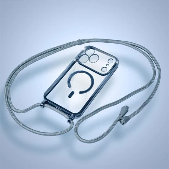 etui do iphone 18 pro magsafe slim crossbody, jak torebka, granatowe