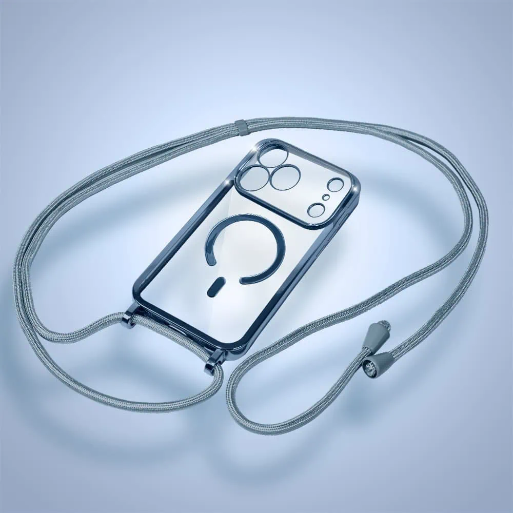 etui do iphone 18 pro magsafe slim crossbody, jak torebka, granatowe