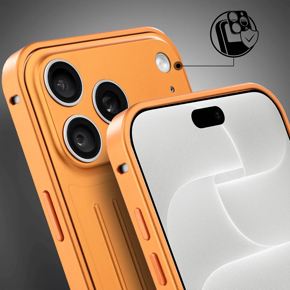 Etui do iPhone 18 Pro Max Metal Supreme, metalowa ramka i tył, pomarańczowe (10) etui do iphone 18 pro max metal supreme, metalowa ramka i tył, pomarańczowe