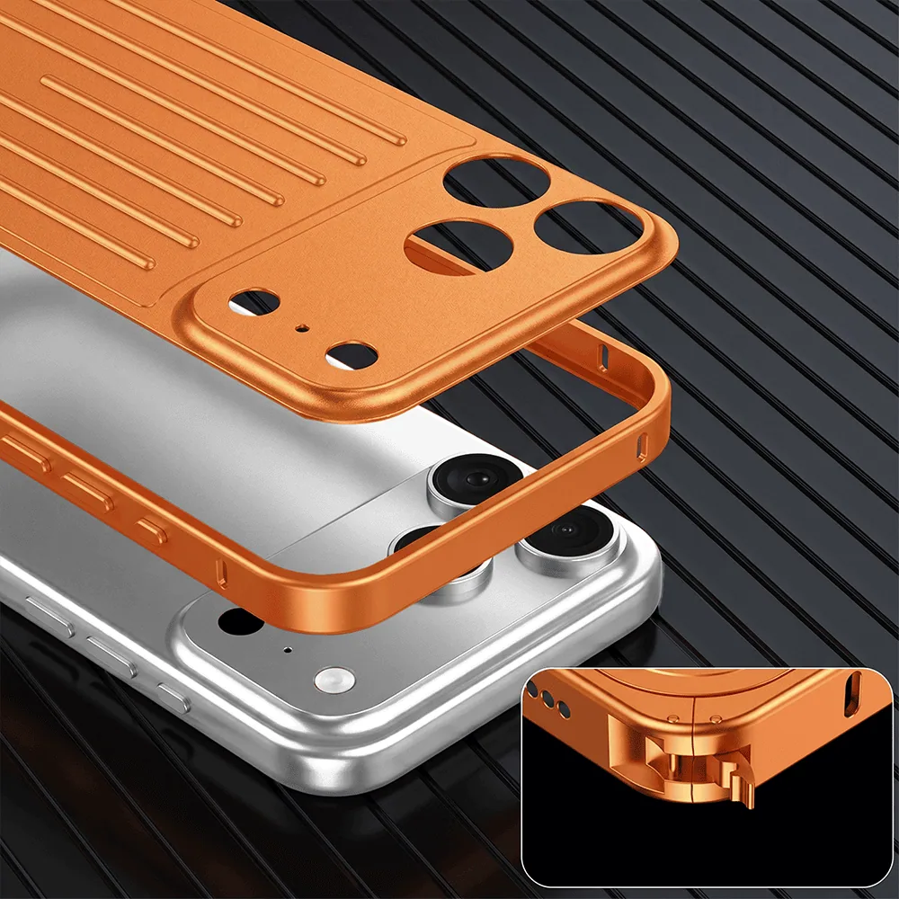 Etui do iPhone 18 Pro Max Metal Supreme, metalowa ramka i tył, pomarańczowe (2) etui do iphone 18 pro max metal supreme, metalowa ramka i tył, pomarańczowe