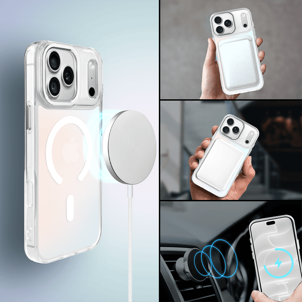 etui do iphone 18 pro max miami vibe z magsafe, zmieniające kolor, białe