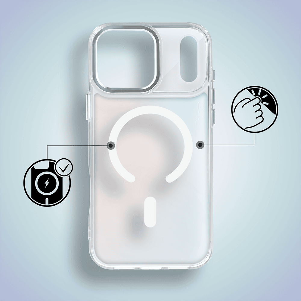 etui do iphone 18 pro max miami vibe z magsafe, zmieniające kolor, białe