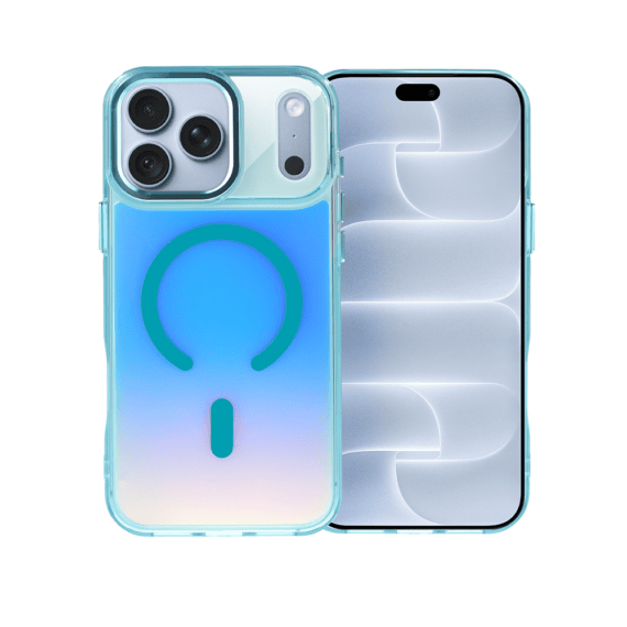 etui do iphone 18 pro max miami vibe z magsafe, zmieniające kolor, niebieskie