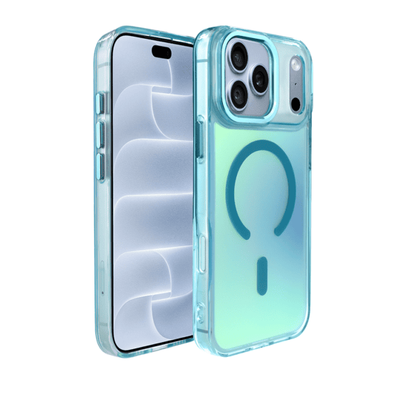 etui do iphone 18 pro max miami vibe z magsafe, zmieniające kolor, niebieskie