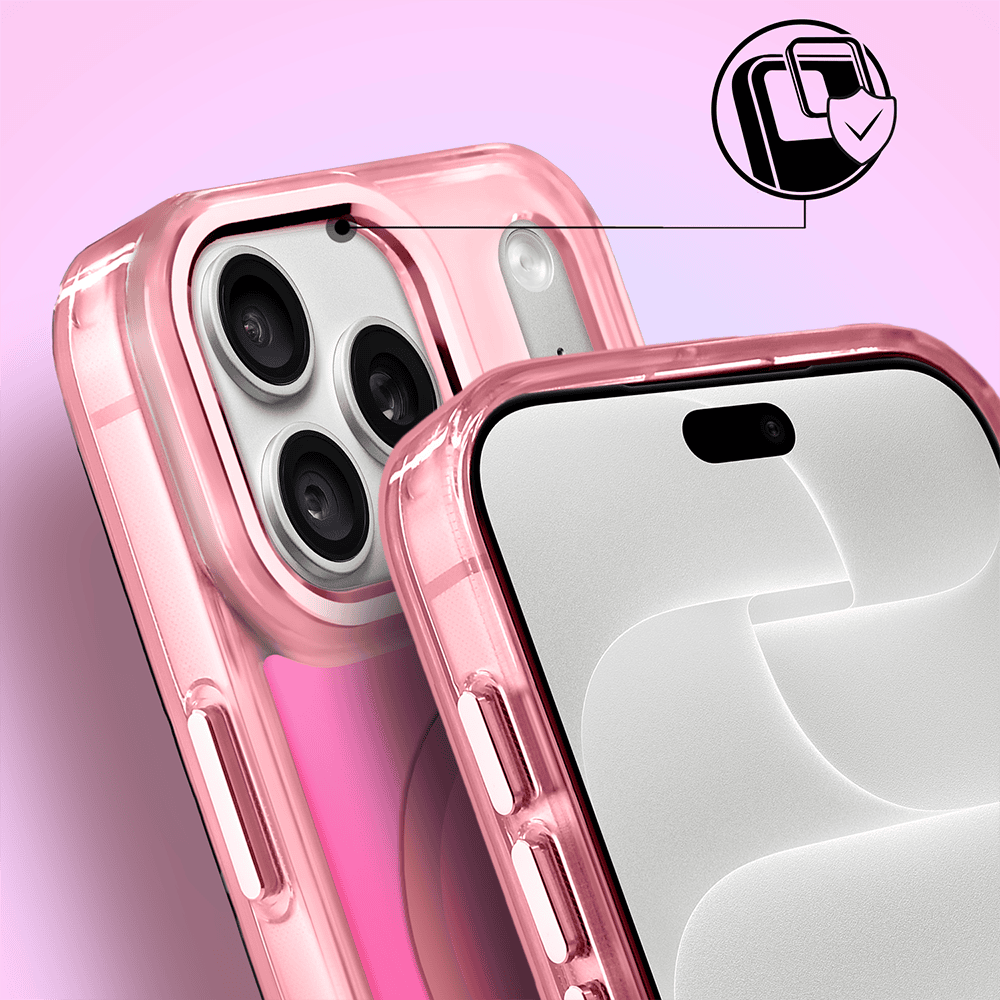 etui do iphone 18 pro max miami vibe z magsafe, zmieniające kolor, różowe