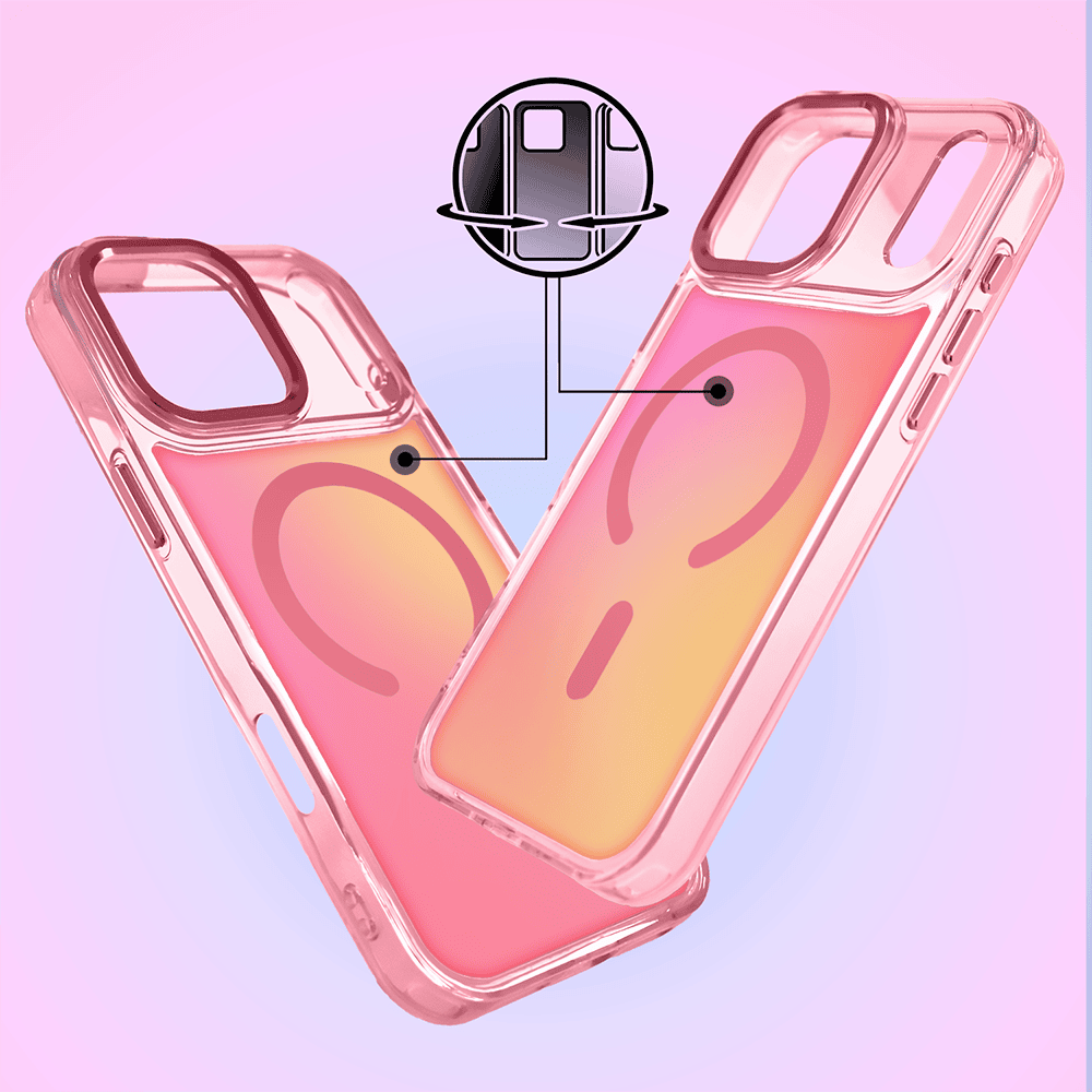 etui do iphone 18 pro max miami vibe z magsafe, zmieniające kolor, różowe