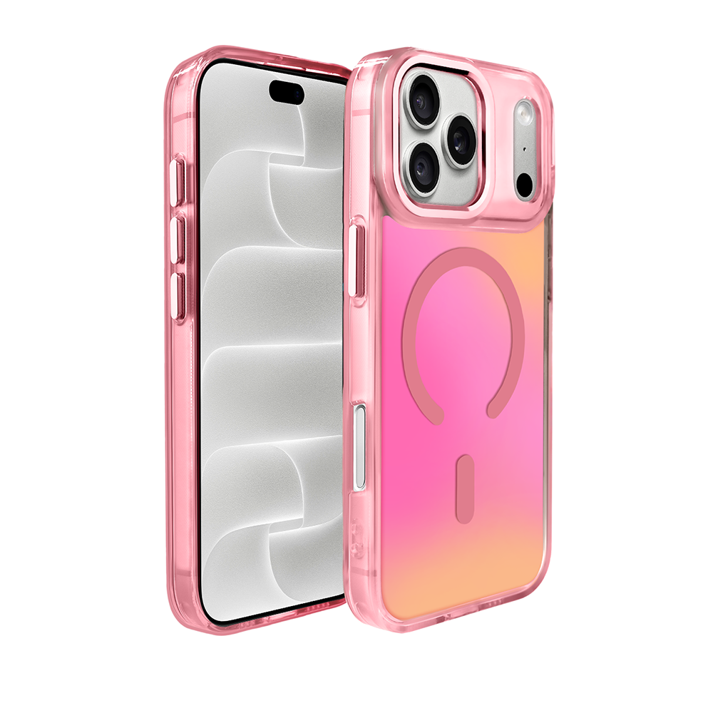 etui do iphone 18 pro max miami vibe z magsafe, zmieniające kolor, różowe