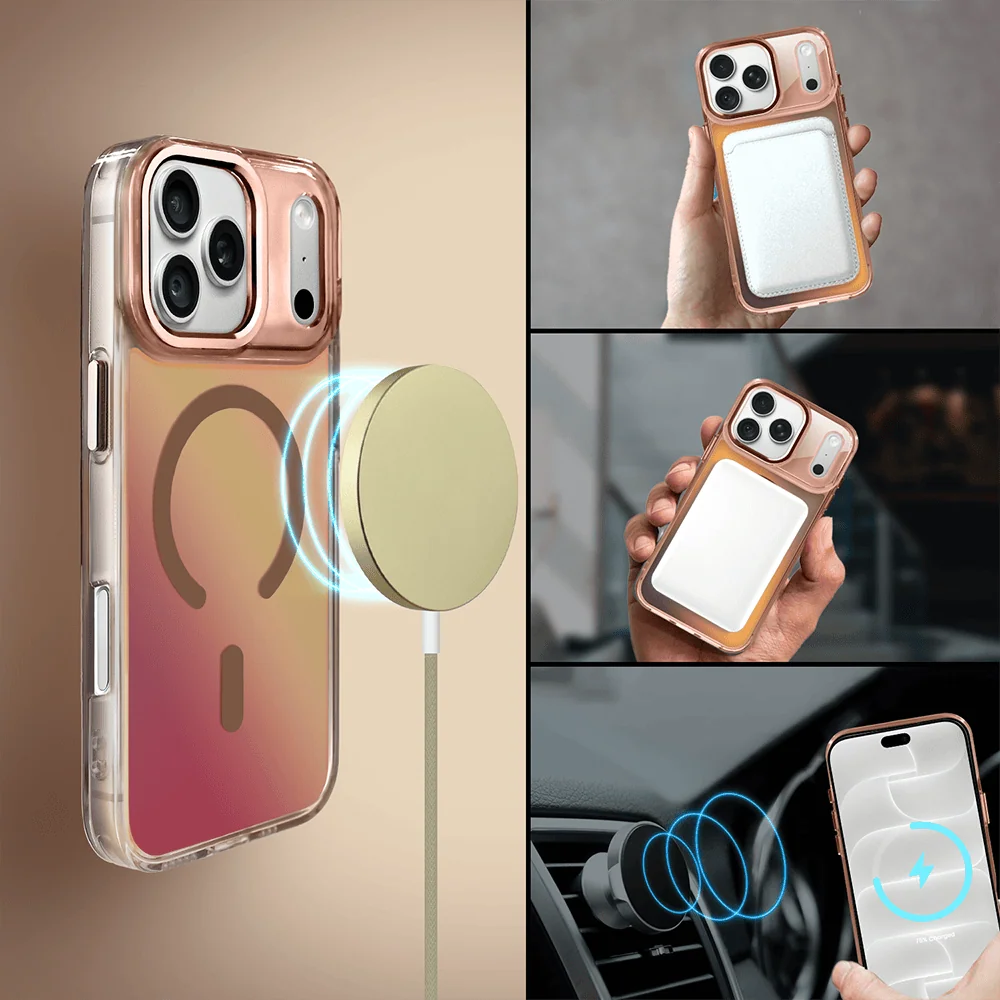 etui do iphone 18 pro max miami vibe z magsafe, zmieniające kolor, tytan pustynny