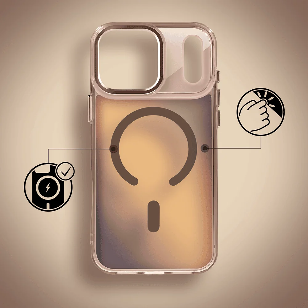 etui do iphone 18 pro max miami vibe z magsafe, zmieniające kolor, tytan pustynny