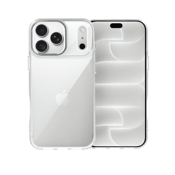 etui do iphone 18 pro max super hybrid, twardy tył, metalowe ozdoby, przeźroczyste