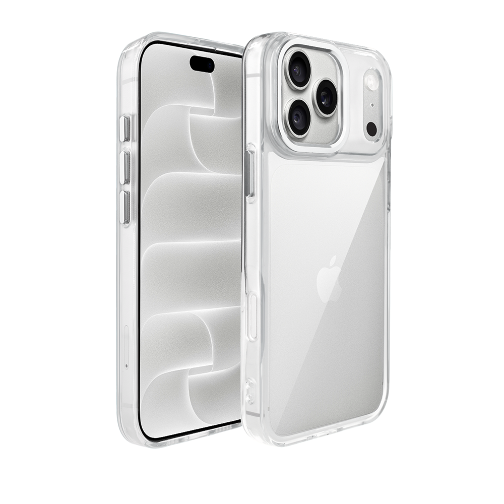 etui do iphone 18 pro max super hybrid, twardy tył, metalowe ozdoby, przeźroczyste