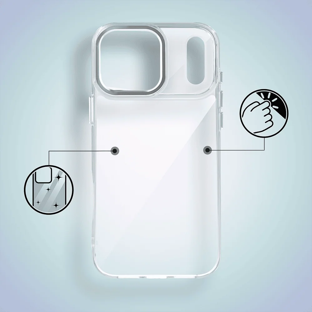 Etui do iPhone 18 Pro Max Super Hybrid, twardy tył, metalowe ozdoby, przeźroczyste (8) etui do iphone 18 pro max super hybrid, twardy tył, metalowe ozdoby, przeźroczyste