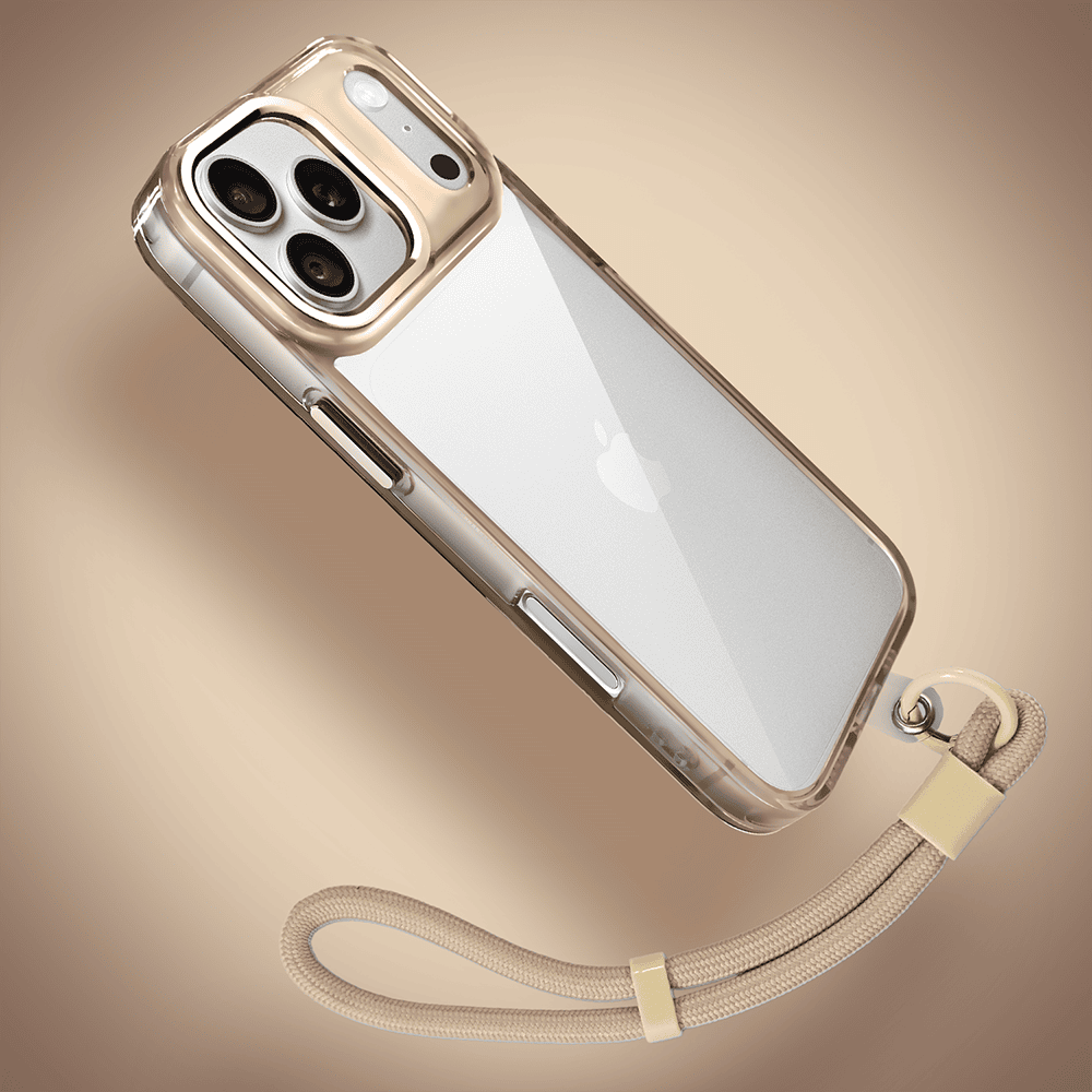Etui do iPhone 18 Pro Max Super Hybrid, twardy tył, metalowe ozdoby, tytan pustynny (1) etui do iphone 18 pro max super hybrid, twardy tył, metalowe ozdoby, tytan pustynny