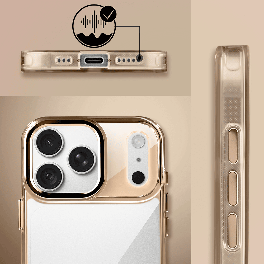 Etui do iPhone 18 Pro Max Super Hybrid, twardy tył, metalowe ozdoby, tytan pustynny (3) etui do iphone 18 pro max super hybrid, twardy tył, metalowe ozdoby, tytan pustynny