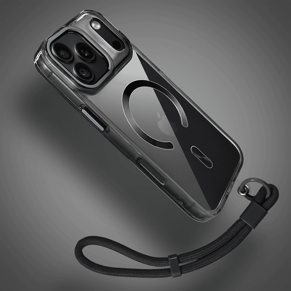 Etui do iPhone 18 Pro Max Super Hybrid z MagSafe, twardy tył, metalowe ozdoby, czarne (3) etui do iphone 18 pro max super hybrid z magsafe, twardy tył, metalowe ozdoby, czarne