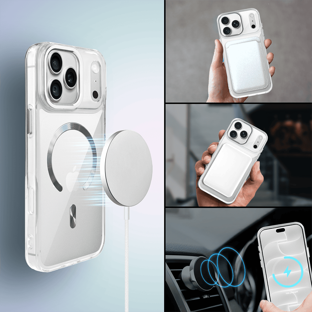 Etui do iPhone 18 Pro Max Super Hybrid z MagSafe, twardy tył, metalowe ozdoby, srebrne (8) etui do iphone 18 pro max super hybrid z magsafe, twardy tył, metalowe ozdoby, srebrne