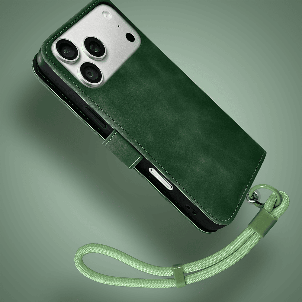 etui do iphone 18 pro max książkowe velvet touch, aksamitne, typu książka, z klapką, zamykane, zielone