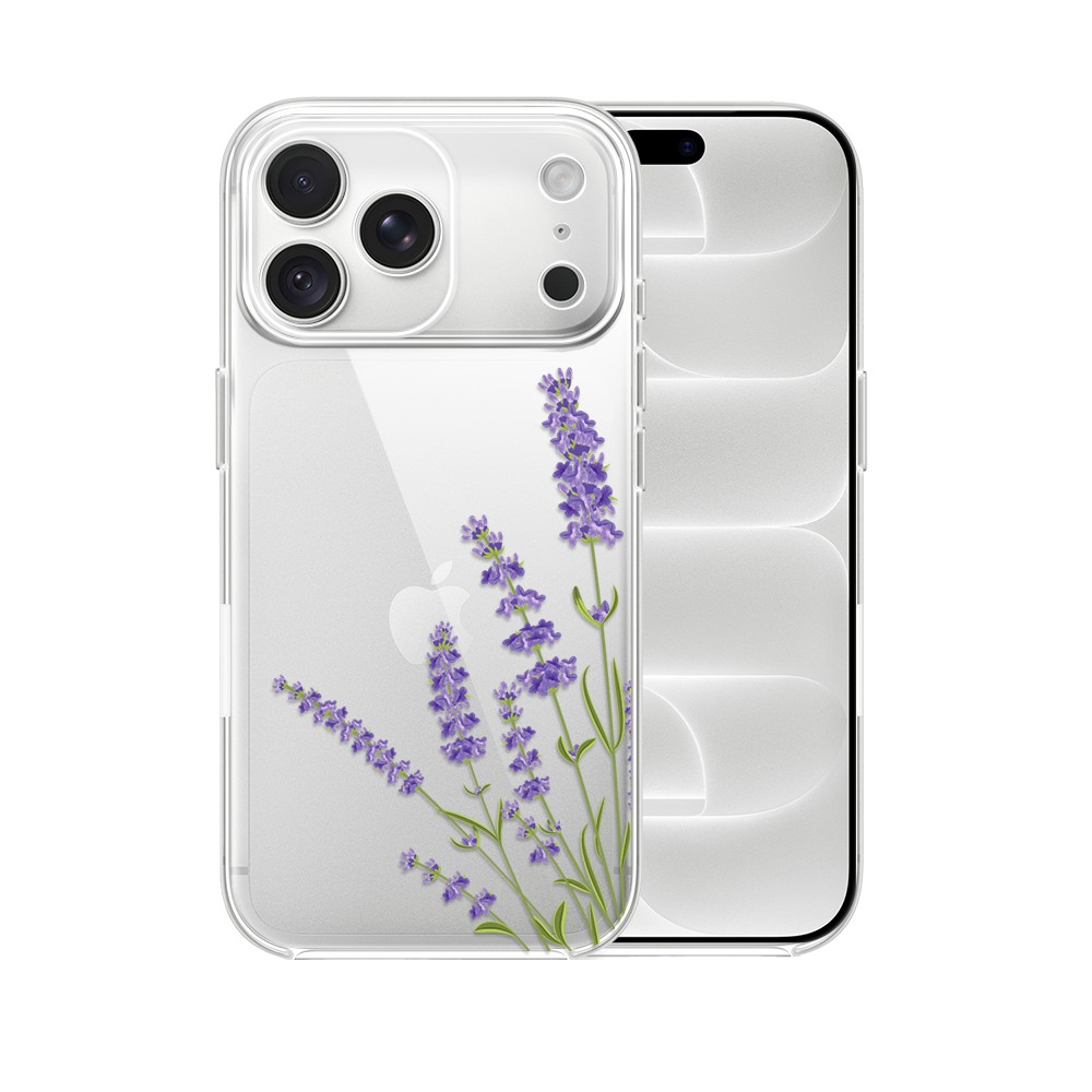 etui do iphone 18 pro max, lawenda, przeźroczyste