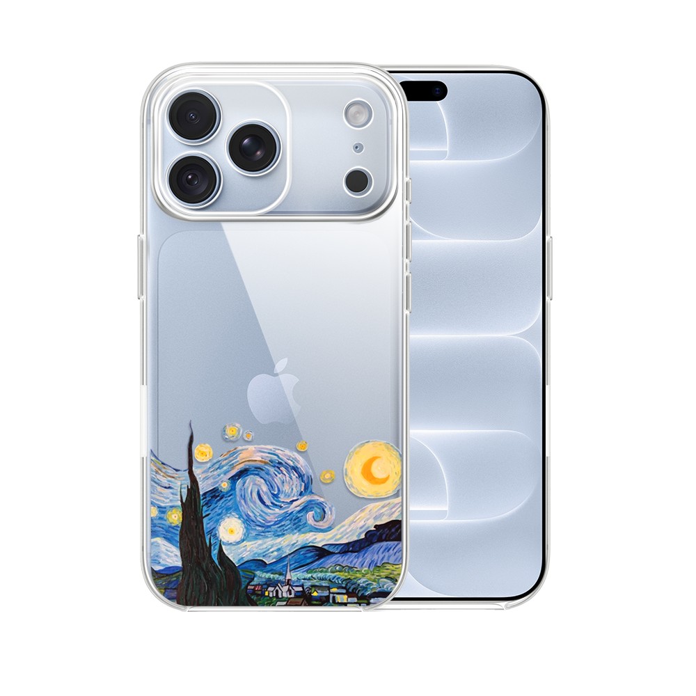 etui do iphone 18 pro max, obraz van gogh, przeźroczyste