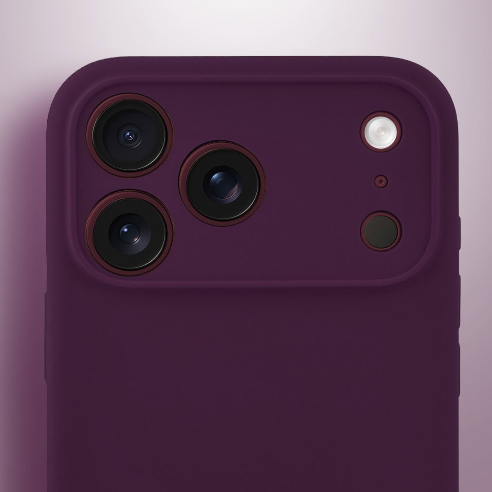 Etui do iPhone 18 Pro Max silikonowe z mikrofibrą soft touch z osłoną na aparat, burgundowy (3) etui do iphone 18 pro max silikonowe z mikrofibrą soft touch z osłoną na aparat, burgundowy