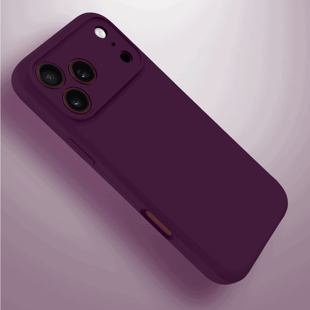 Etui do iPhone 18 Pro Max silikonowe z mikrofibrą soft touch z osłoną na aparat, burgundowy (9) etui do iphone 18 pro max silikonowe z mikrofibrą soft touch z osłoną na aparat, burgundowy
