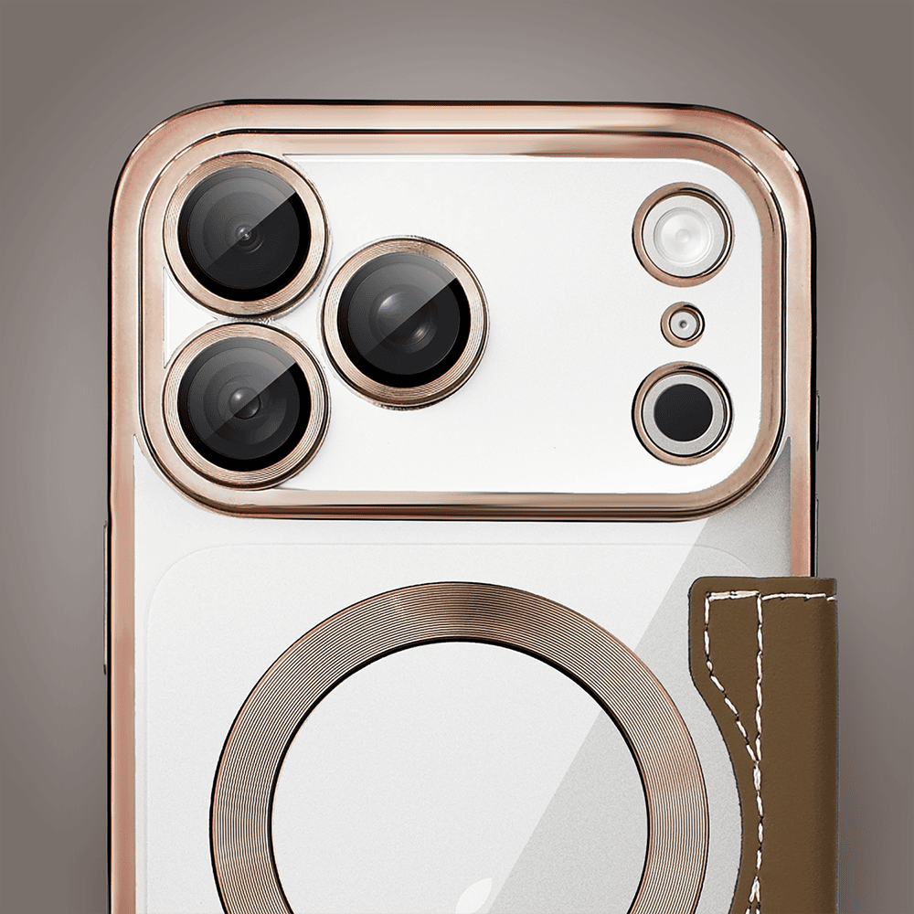 etui do iphone 18 pro max typu książka book magsafe lens protect, z klapką, pustynny brąz
