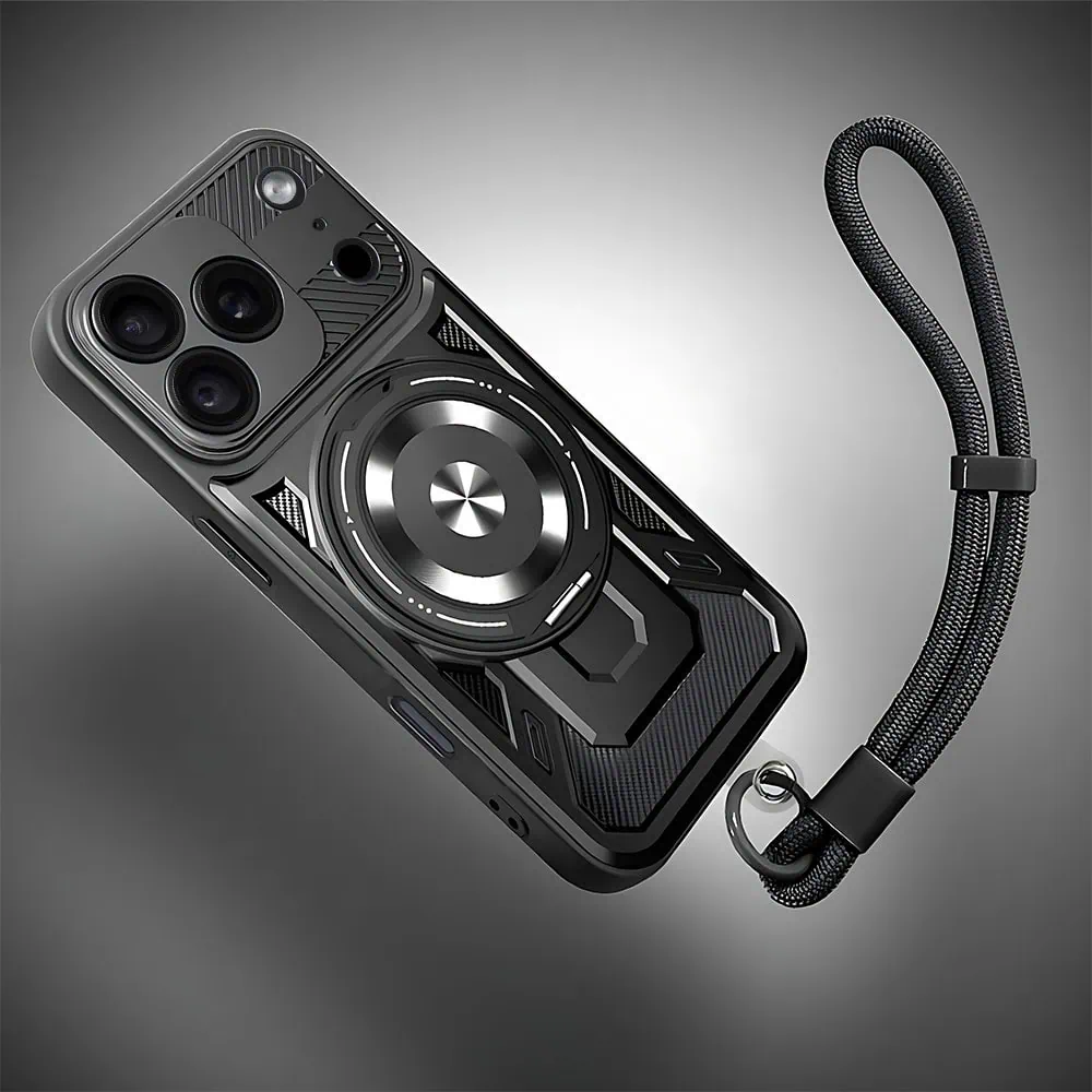 Etui do iPhone 18 Pro Max wzmocnione, z MagSafe i funkcją podstawki, czarne (1) etui do iphone 18 pro max wzmocnione, z magsafe i funkcją podstawki, czarne