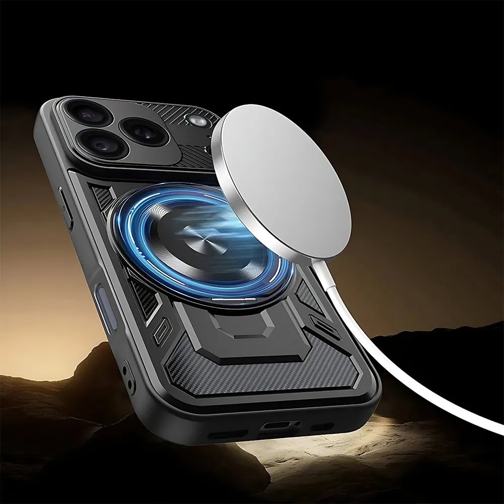 Etui do iPhone 18 Pro Max wzmocnione, z MagSafe i funkcją podstawki, czarne (4) etui do iphone 18 pro max wzmocnione, z magsafe i funkcją podstawki, czarne