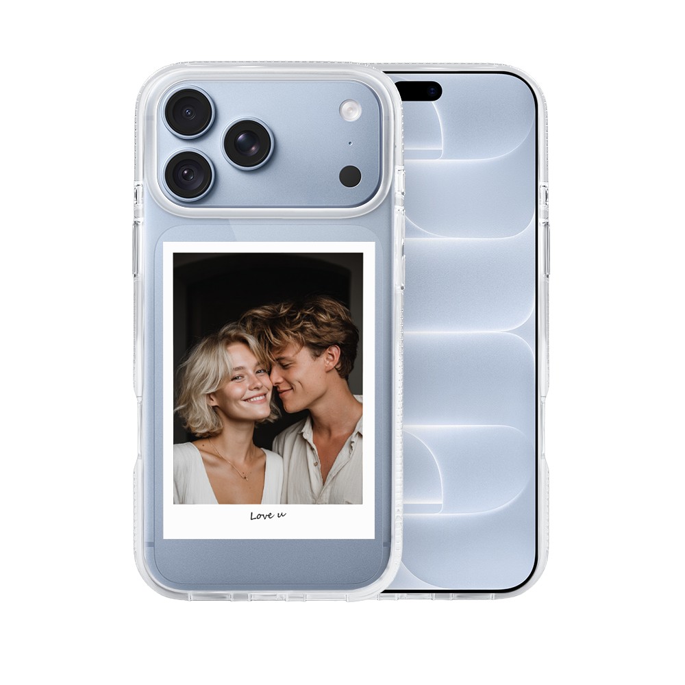 etui do iphone 18 pro max z magsafe, polaroid z własnym zdjęciem, upominek na prezent, przeźroczyste
