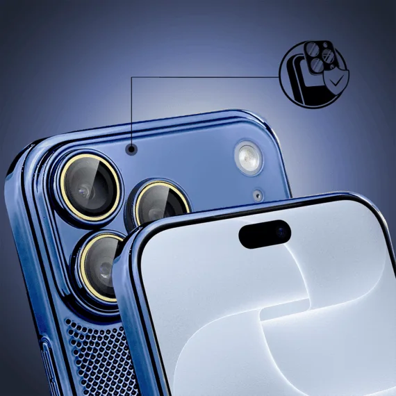 etui do iphone 18 pro max z magsafe, cienkie, twarde, oddychające, z osłoną aparatu, granatowe
