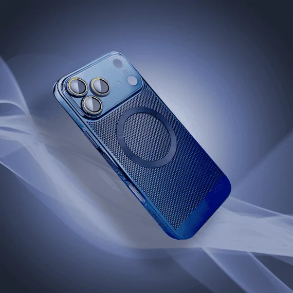 etui do iphone 18 pro max z magsafe, cienkie, twarde, oddychające, z osłoną aparatu, granatowe