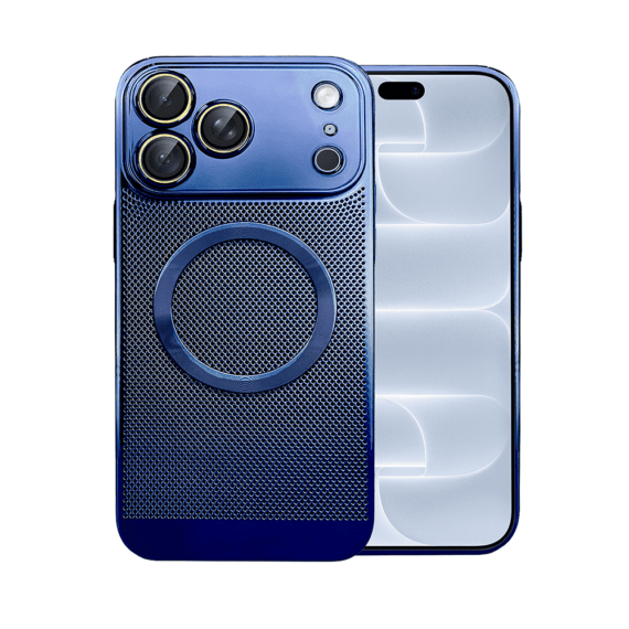 etui do iphone 18 pro max z magsafe, cienkie, twarde, oddychające, z osłoną aparatu, granatowe
