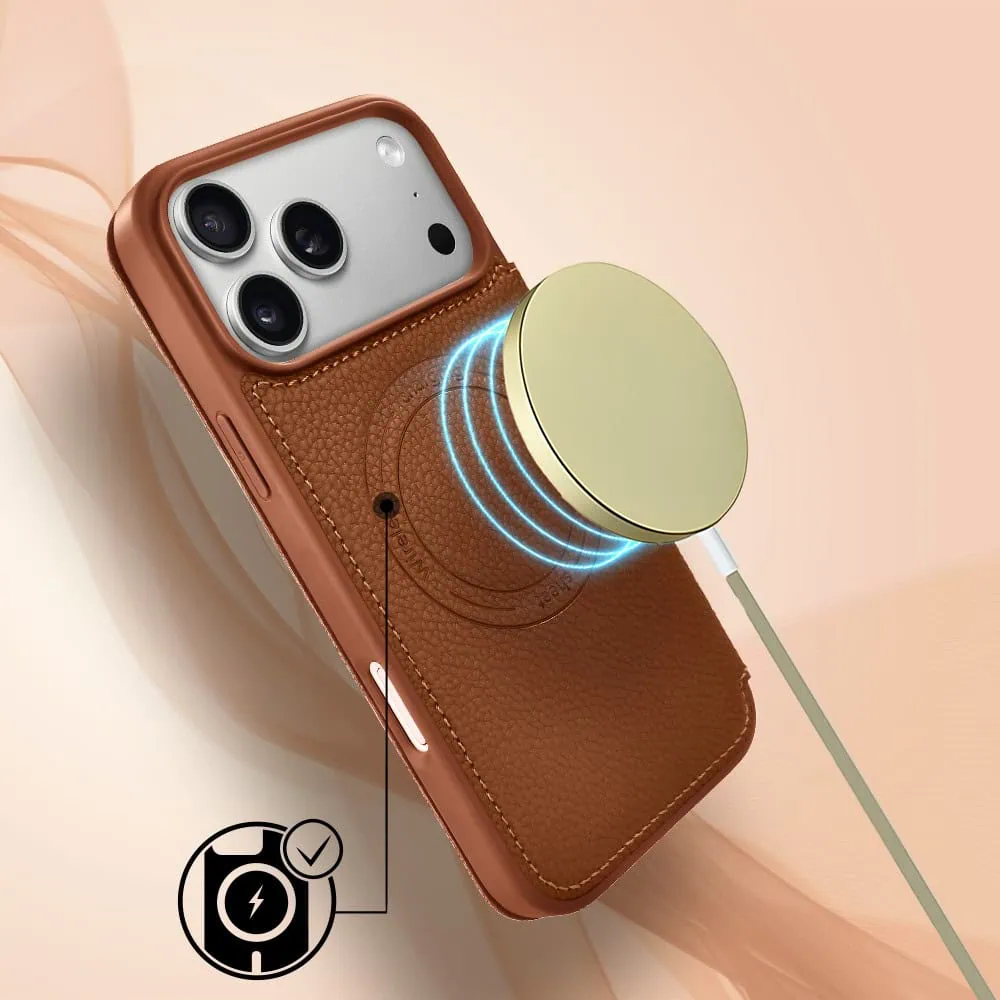 etui do iphone 18 pro max z klapką solid magsafe book, typu książka, brązowe